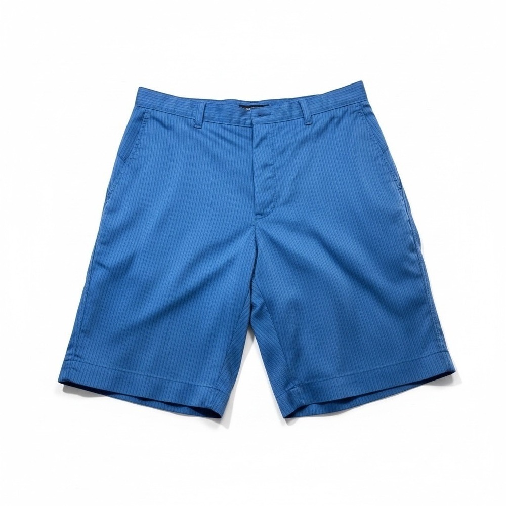 Callaway Golf Shorts Men 34 Blue Pinstripe Flat Front Performance Chino
